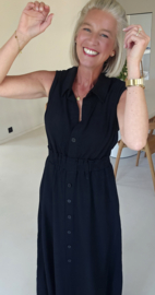 KIRA viscose linen maxi dress black