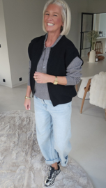 AZUR zip gilet capri black