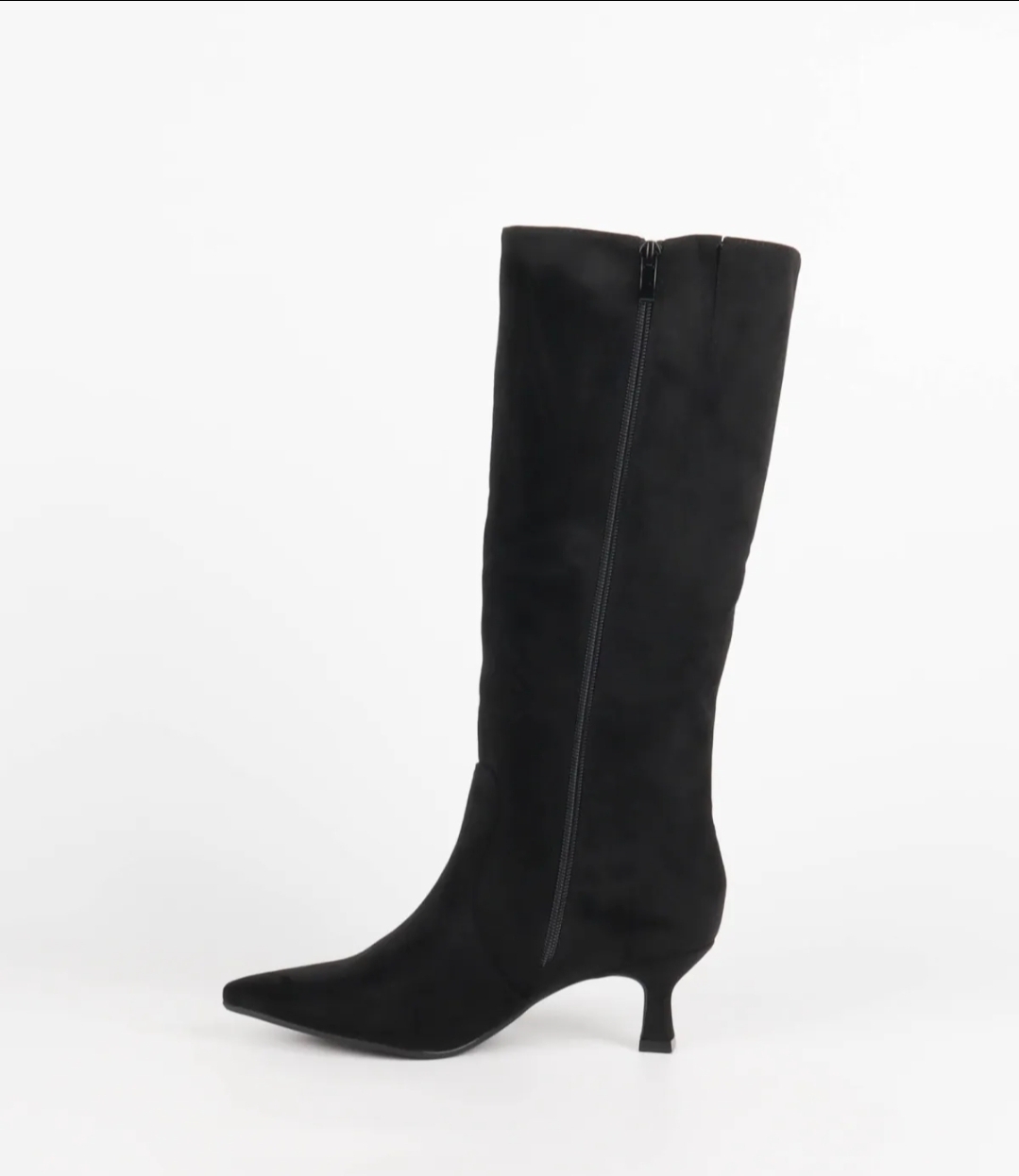 GINA suede knee boots black
