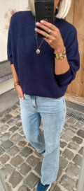 IRA soft crewneck knit navy