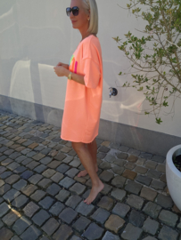 ICONIC sweatshirt dress neon peach