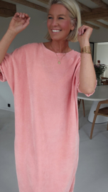 MANDIE soft velvet maxi dress pastel peach
