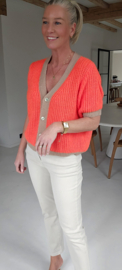 BESS short-sleeved cardigan neon orange