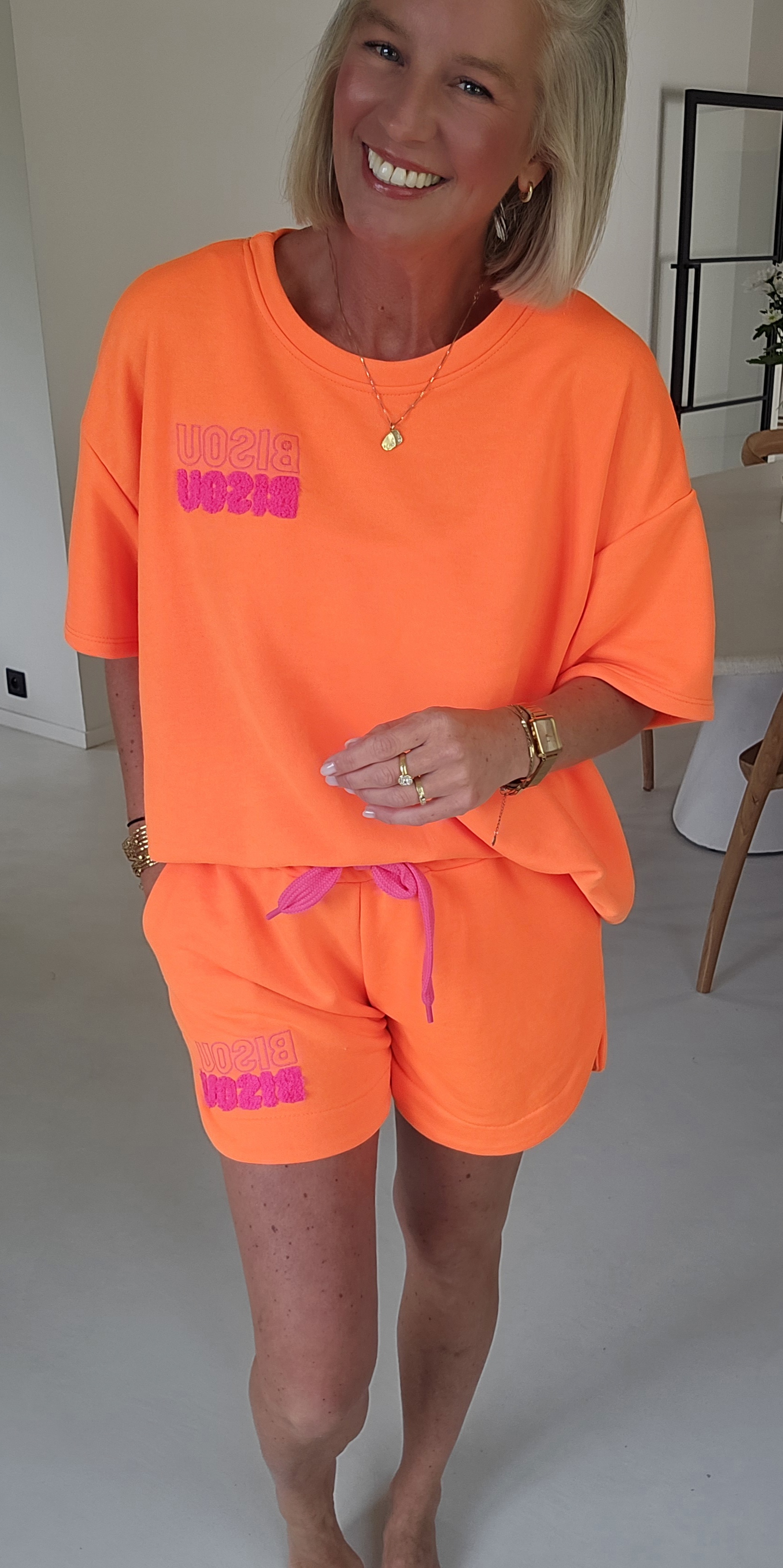 BISOUS sweatshirt set neon orange