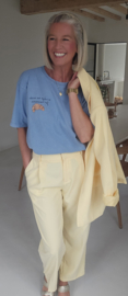 SUNDAYS ARE FOR CROISSANTS cotton T-shirt blue