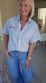 SEASIDE LOVERS short-sleeved shirt blue