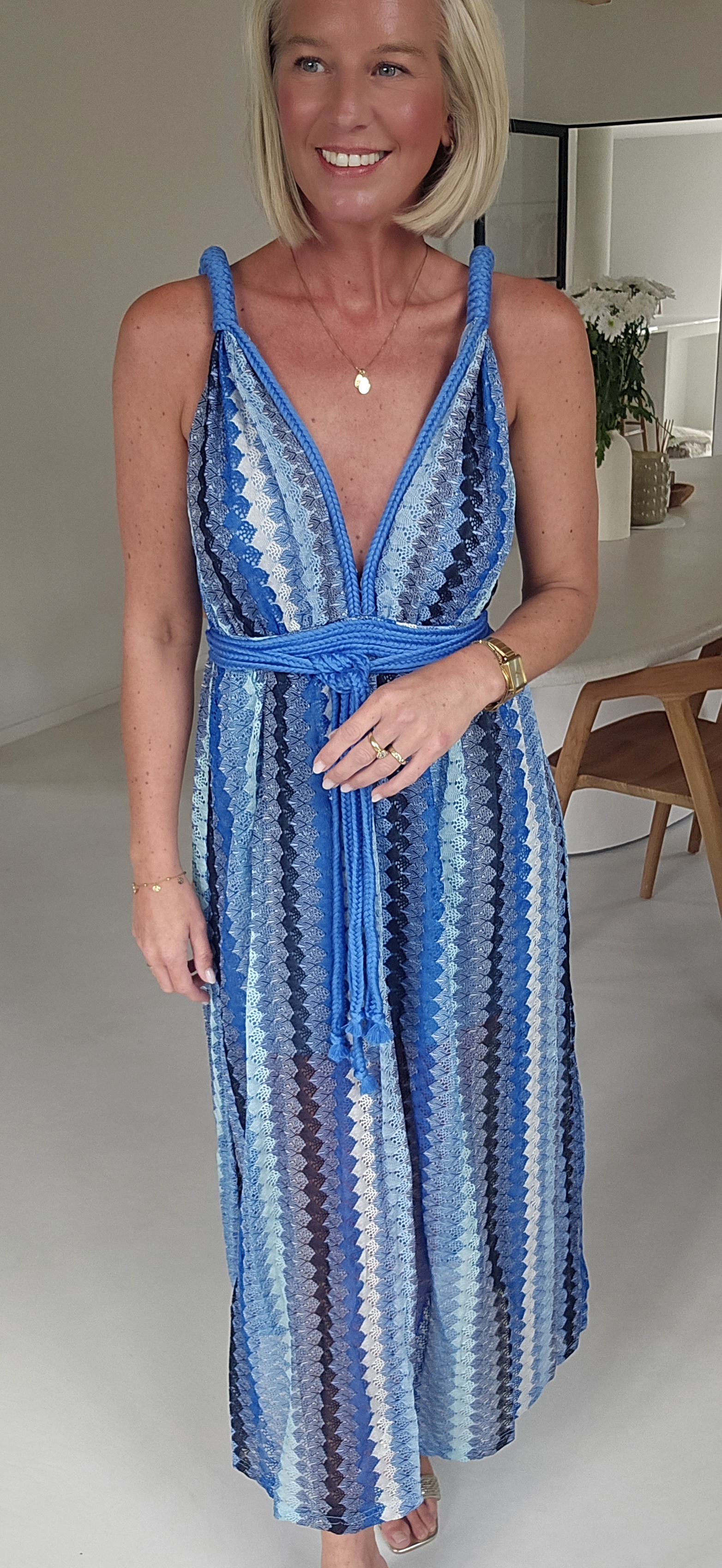 CANDICE 2 maxi crochet dress kobalt blue