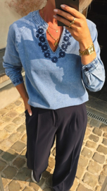 ULLA  jeans blouse blue