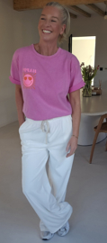 HAPPY cotton T-shirt pink