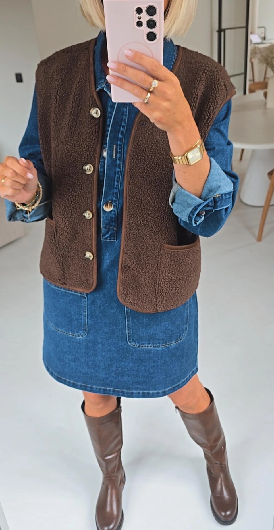 MELIA sleeveless teddy jacket chocolat