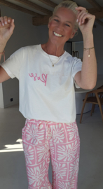 LA VIE EN ROSE cotton T-shirt white