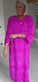 MANDU soft velvet maxi dress neon fuschia