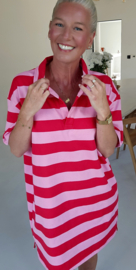 LISETTA striped polo shirt dress