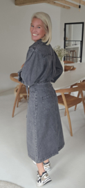 MADELON maxi jeans dress washed black