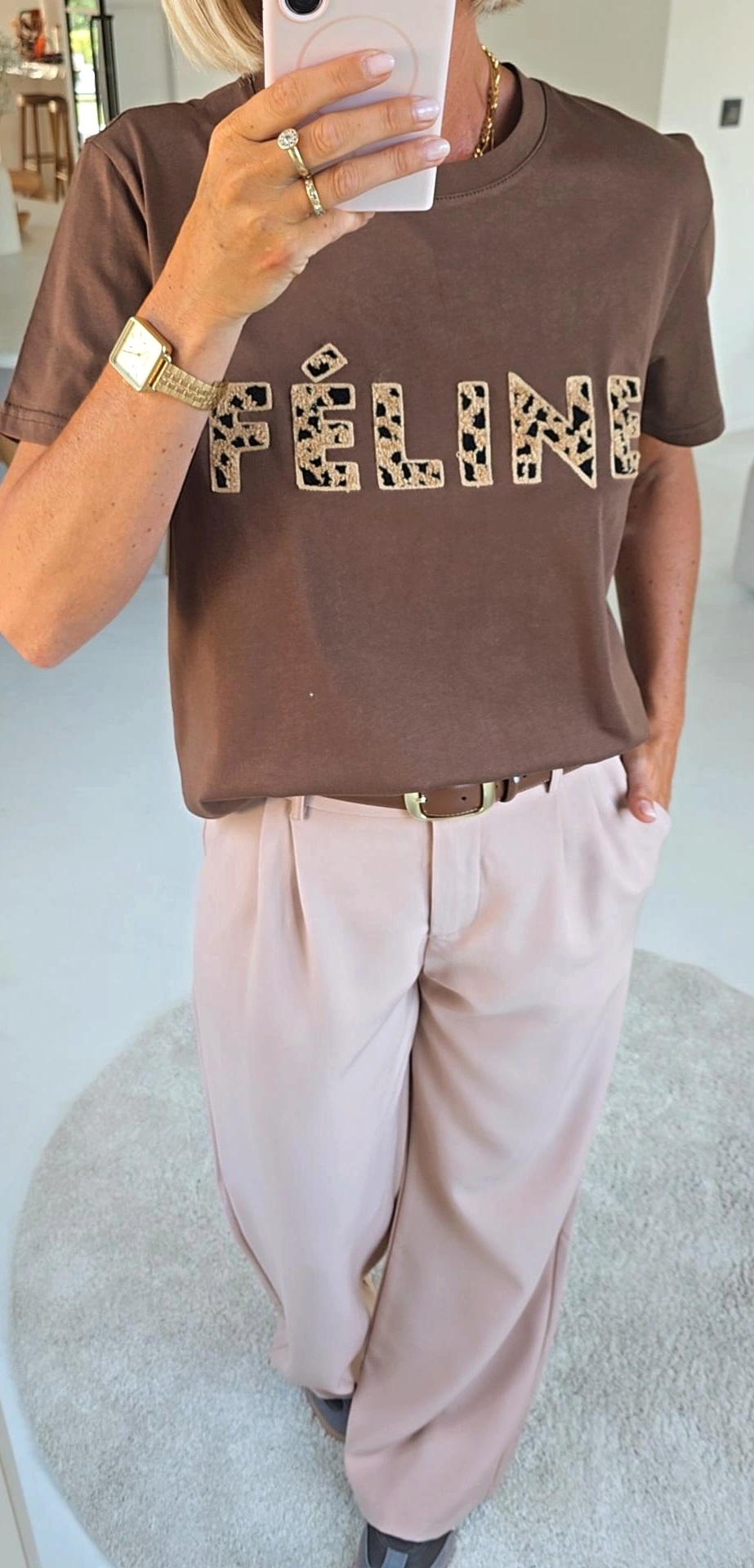 FÉLINE cotton T-shirt chocolat