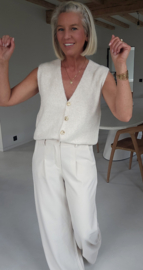 MAURA sleeveless knit cardigan soft beige