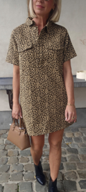 LEO shorter jeans dress camel