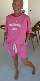 BROOKLYN NYC sweatshirt set pink