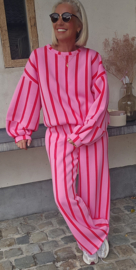 LUCIA striped cotton sweatshirt pink