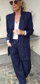 NELLE striped oversized suit blazer navy
