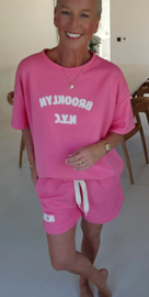 BROOKLYN NYC sweatshirt set pink