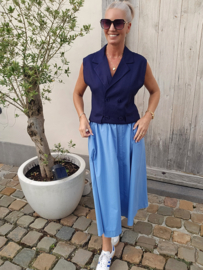 LOUET sleeveless linen vest navy