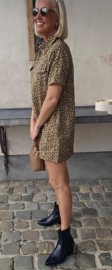 LEO shorter jeans dress camel