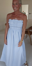 BENTHE bustier dress soft blue