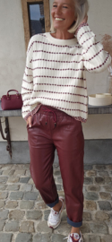 ROMAIN PU drawstring pants burgundy