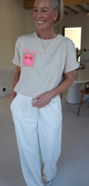 HAPPY cotton T-shirt beige