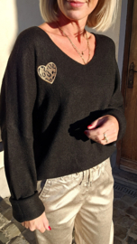 LEO HEART knit black