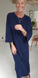 MANDU soft velvet maxi dress navy