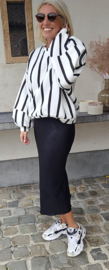 LUCIA striped cotton sweatshirt white black