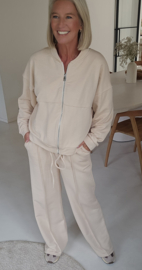 JUNA jogger sweat cardigan beige