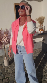 PALM BREEZE zip gilet neon coral