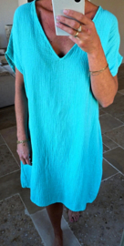 ADELFIA midi tetra dress turquoise