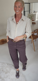 AMBER striped shirt beige