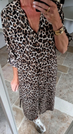 RHEA maxi shirt dress leo
