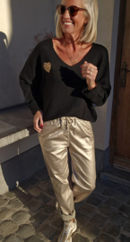 ROMEE drawstring pants metallic gold