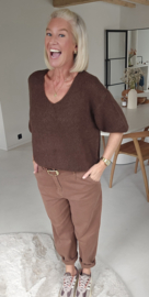 MAYLEY short-sleeved knit chocolat