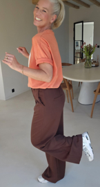 BENEDICTE loose wide leg pants chocolate
