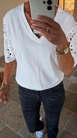 SOFIA crochet T-shirt white