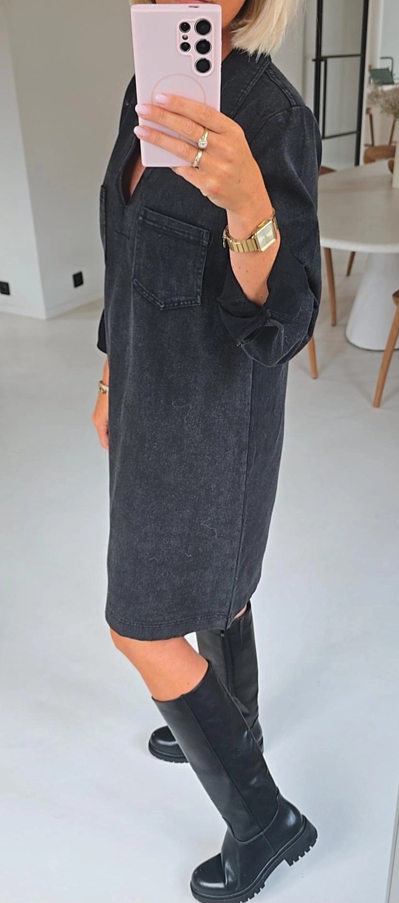 THE PERFECT JEANS 2 longsleeve dress black