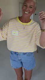 SMILE striped T-shirt pink