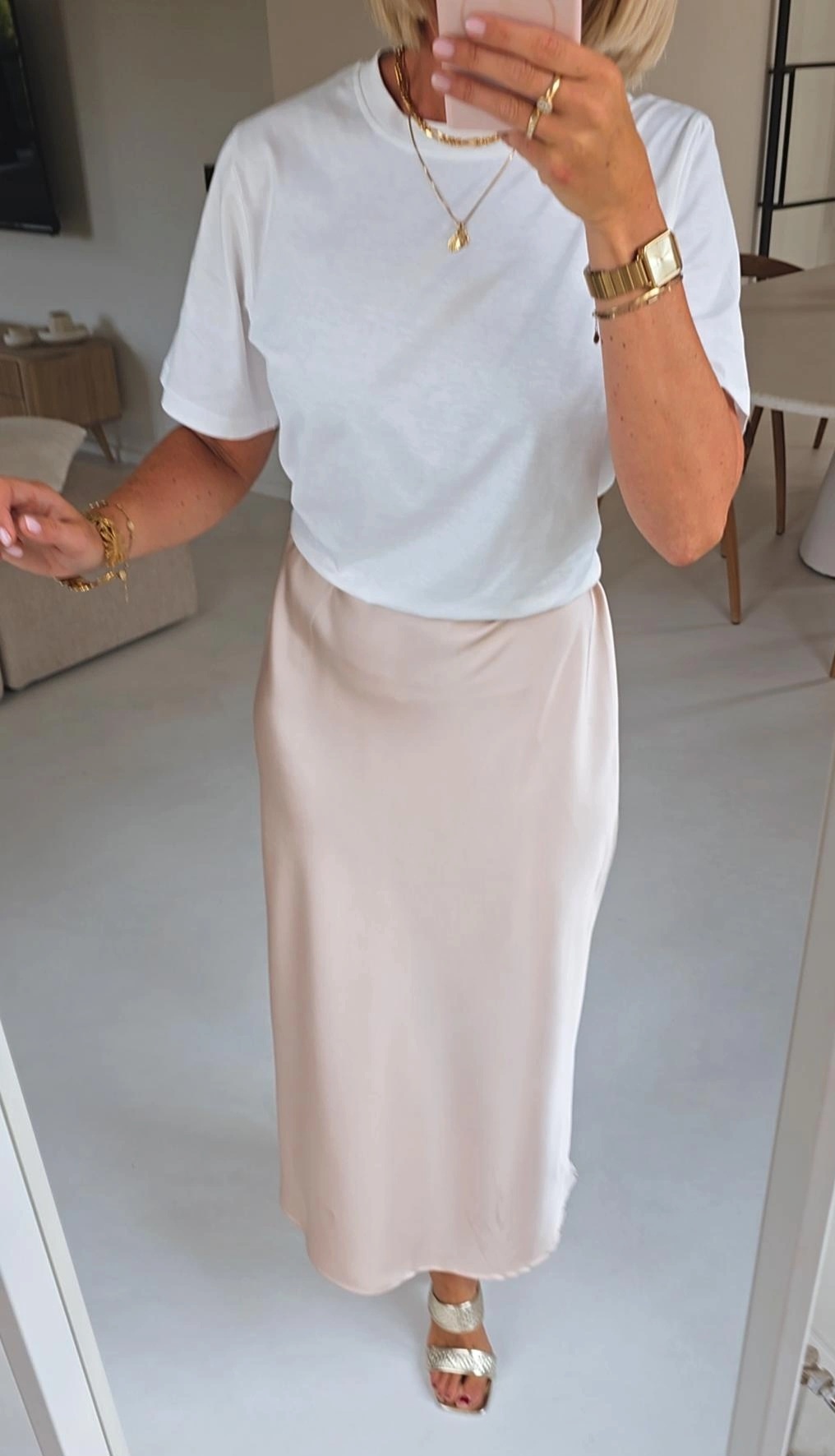 SUUZ maxi T-shirt dress beige