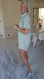 JINA denim playsuit sage green
