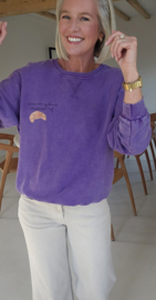 SUNDAYS ARE FOR CROISSANTS cotton sweatshirt purple