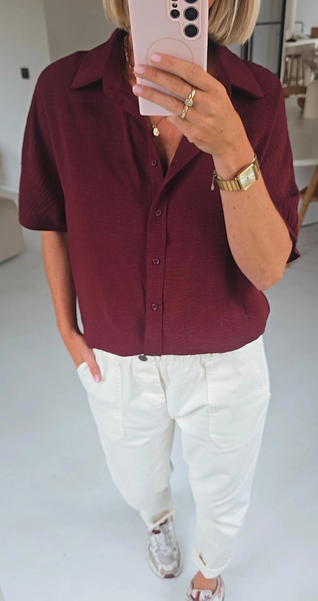 MIA short-sleeved shirt burgundy