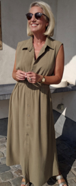 KIRA viscose linen maxi dress khaki