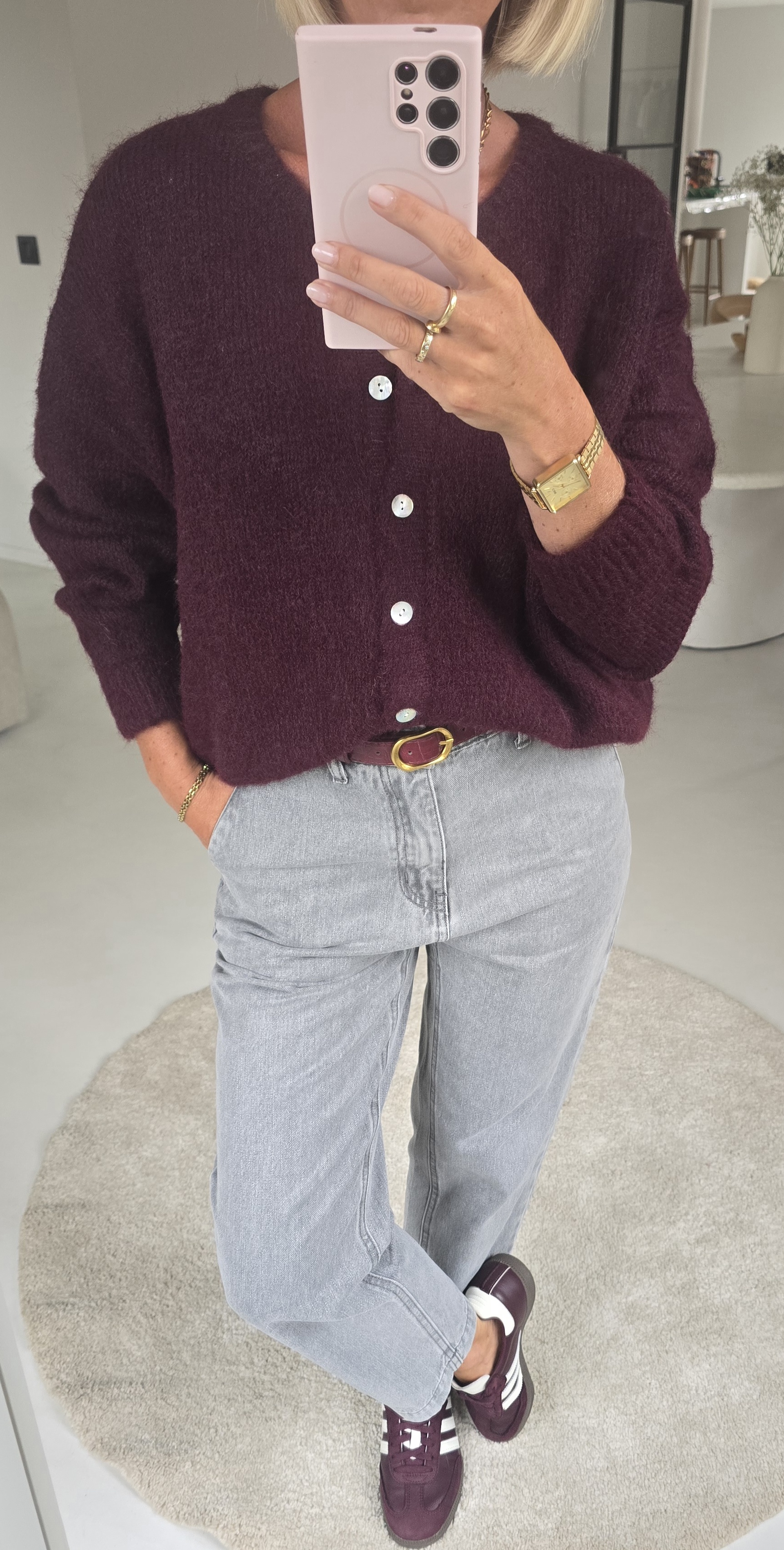 LIESJE cardigan dark burgundy